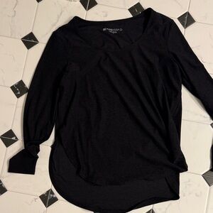 Beyond Yoga Black Scoop Neck Long Sleeve Tee